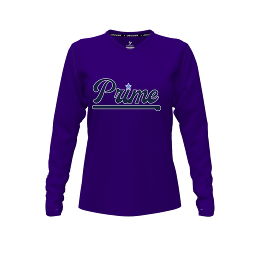 [CUS-DFW-TEES-CMF-VNK-LSL-PUR-FYXS-LOGO1] Comfort T-Shirt (Female Youth XS, Purple, V Neck, Logo 1, Long Sleeve)