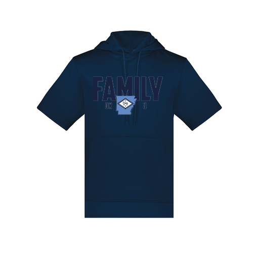 [6871.065.S-LOGO2] Men's Dri Fit Short Sleeve Hoodie (Adult S, Navy, Logo 2)