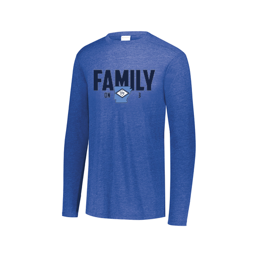 [FTLCUBRY-AXS-LOGO2] Decker Men's Tri-Blend T-Shirt - Long Sleeve (Adult XS, Royal, Logo 2)