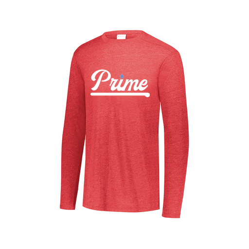 [FTLCUBRD-AXS-LOGO3] Decker Men's Tri-Blend T-Shirt - Long Sleeve (Adult XS, Red, Logo 3)