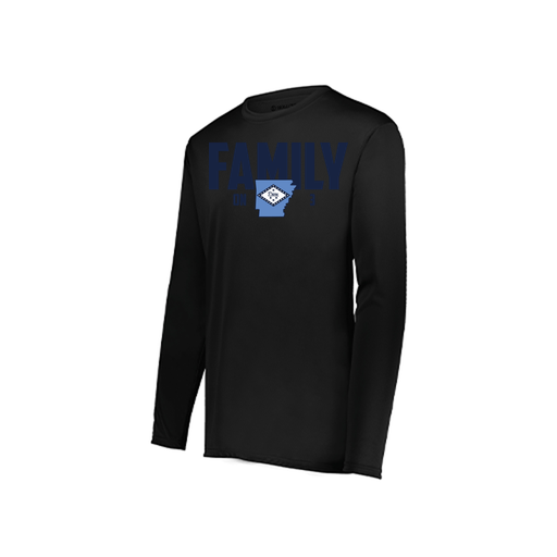 [222823.080.S-LOGO2] Youth LS Smooth Sport Shirt (Youth S, Black, Logo 2)