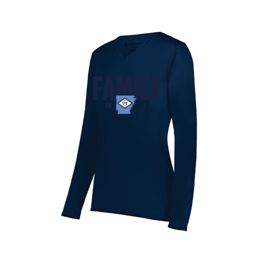 [222824.065.S-LOGO2] Ladies LS Smooth Sport Shirt (Female Adult S, Navy, Logo 2)