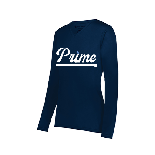 [222824.065.S-LOGO3] Ladies LS Smooth Sport Shirt (Female Adult S, Navy, Logo 3)