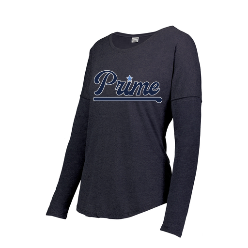[FTLCUBNV-FAS-LOGO1] Decker Women's Tri-Blend T-Shirt - Long Sleeve (Female Adult S, Navy, Logo 1)