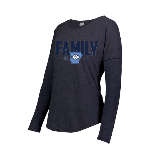 [FTLCUBNV-FAS-LOGO2] Decker Women's Tri-Blend T-Shirt - Long Sleeve (Female Adult S, Navy, Logo 2)