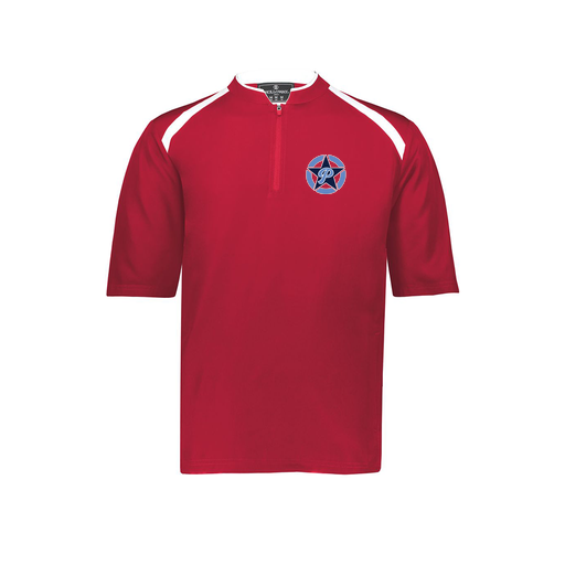 [229581-AS-RED-LOGO4] Men's Dugout Short Sleeve Pullover (Adult S, Red, Logo 4)