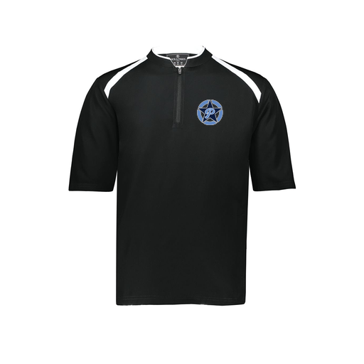 [229681-YS-BLK-LOGO4] Youth Dugout Short Sleeve Pullover (Youth S, Black, Logo 4)